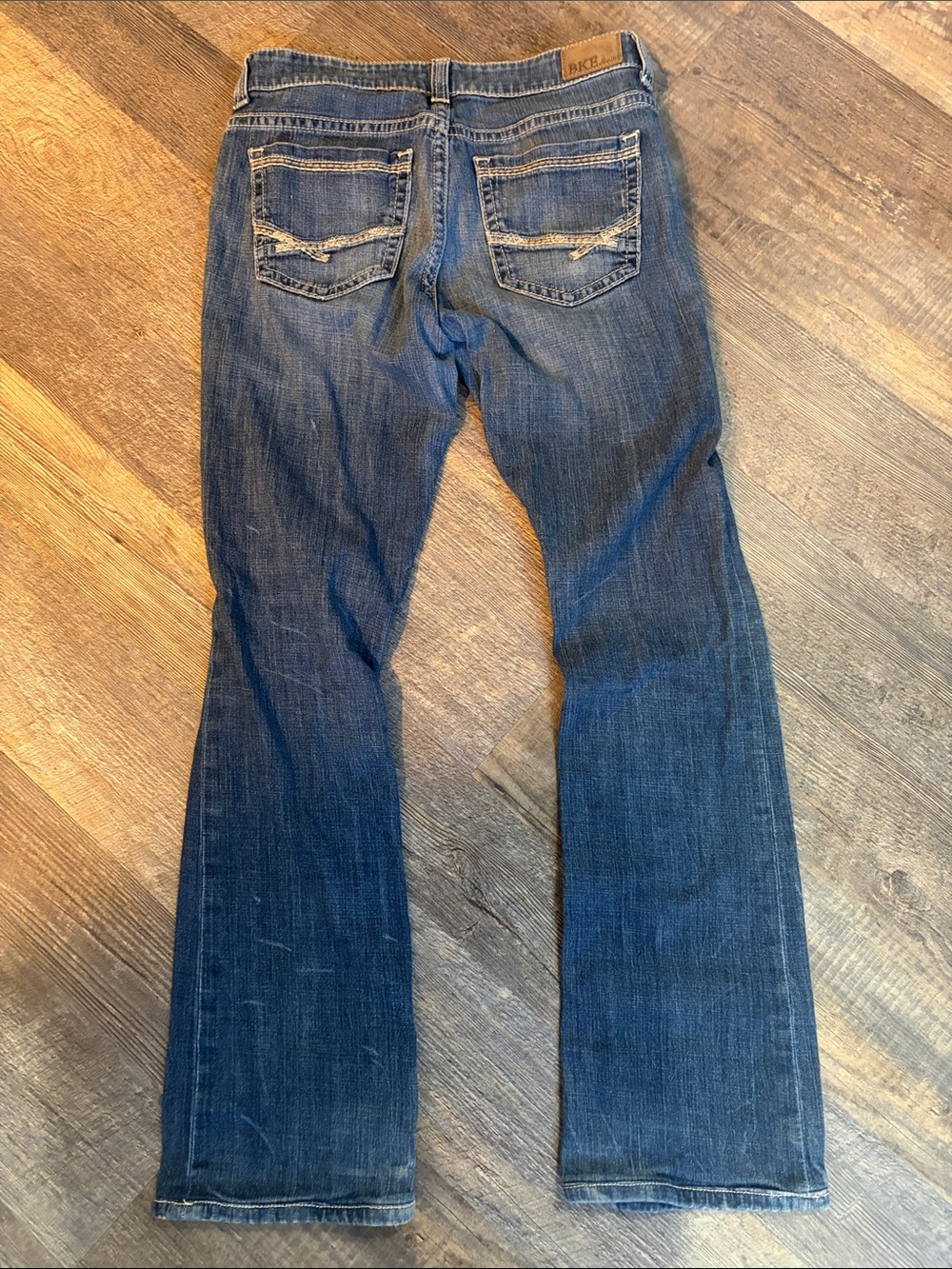 BKE Women's Dark Blue Bootcut Jeans with Faded Detail - Picture 5 of 5